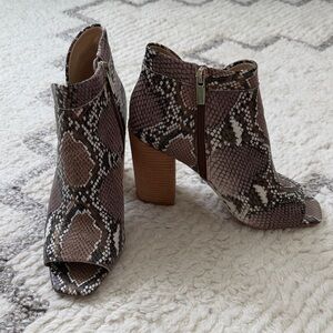 Vince Camuto Snake Print Ankle Booties - EUC worn once!